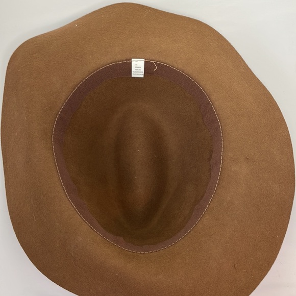 Brown with Metallic Brim Lined Wide Brim Hat - Picture 6 of 6